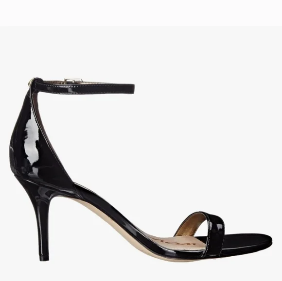 New w/Box Sam Edelman Patti Vegan Patent Leather Ankle Strap Dress Sandals - Picture 4 of 9
